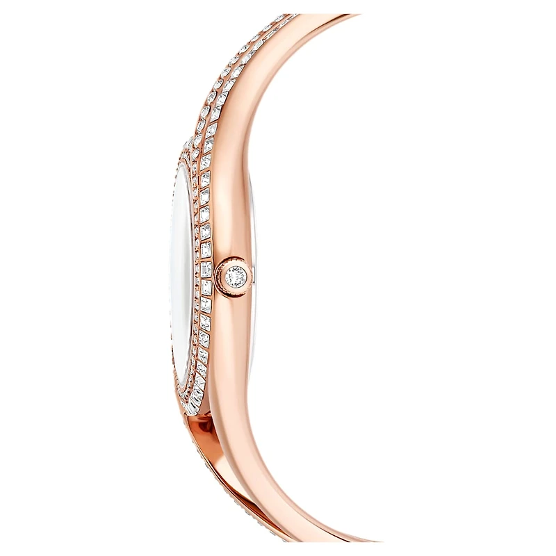 Hyperbola bangle watch, Swiss Made, Rose gold tone, Rose gold-tone finish by SWAROVSKI