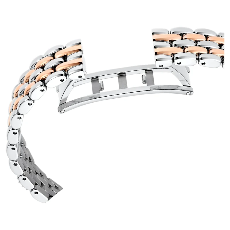 Dextera octagon watch, Swiss Made, Metal bracelet, Silver Tone, Rose gold-tone finish by SWAROVSKI