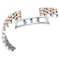 Dextera octagon watch, Swiss Made, Metal bracelet, Silver Tone, Rose gold-tone finish by SWAROVSKI