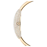 Imber bangle watch, Swiss Made, Metal bracelet, Gold tone, Champagne gold-tone finish by SWAROVSKI