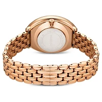 Imber oval watch, Swiss Made, Metal bracelet, Gold tone, Rose gold-tone finish by SWAROVSKI