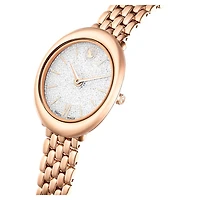 Imber oval watch, Swiss Made, Metal bracelet, Gold tone, Rose gold-tone finish by SWAROVSKI