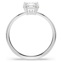 Attract ring, Square cut, White, Rhodium plated by SWAROVSKI