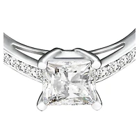 Attract ring, Pavé, White, Rhodium plated by SWAROVSKI