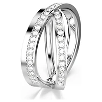 Delta ring, Round cut, White, Rhodium plated by SWAROVSKI