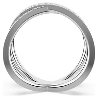 Delta ring, Round cut, White, Rhodium plated by SWAROVSKI