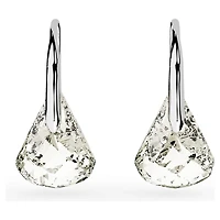Lunar drop earrings, Gray, Rhodium plated by SWAROVSKI