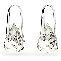 Lunar drop earrings, Grey, Rhodium plated by SWAROVSKI
