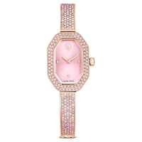 Dextera bangle watch, Swiss Made, Pink, Rose gold-tone plated by SWAROVSKI