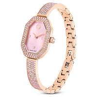 Dextera bangle watch, Swiss Made, Pink, Rose gold-tone plated by SWAROVSKI