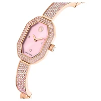 Dextera bangle watch, Swiss Made, Pink, Rose gold-tone plated by SWAROVSKI