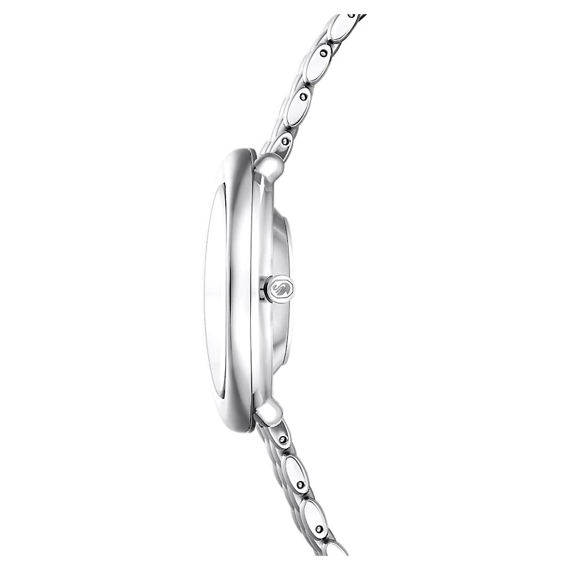 Imber oval watch, Swiss Made, Metal bracelet, Silver tone, Stainless steel by SWAROVSKI