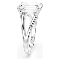 Stilla ring, Octagon cut, White, Silver-tone finish by SWAROVSKI