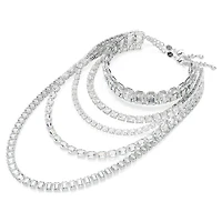 Millenia layered necklace, Mixed cuts, White, Rhodium plated by SWAROVSKI