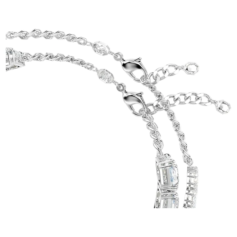 Millenia layered necklace, Mixed cuts, White, Rhodium plated by SWAROVSKI