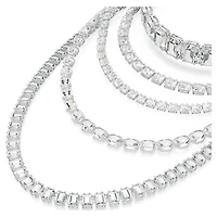Millenia layered necklace, Mixed cuts, White, Rhodium plated by SWAROVSKI