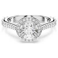 Una Angelic ring, Round cut, White, Silver-tone finish by SWAROVSKI