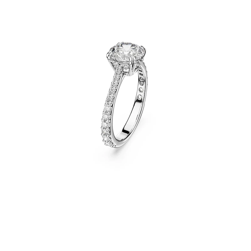 Stilla cocktail ring, Round cut, Pavé, White