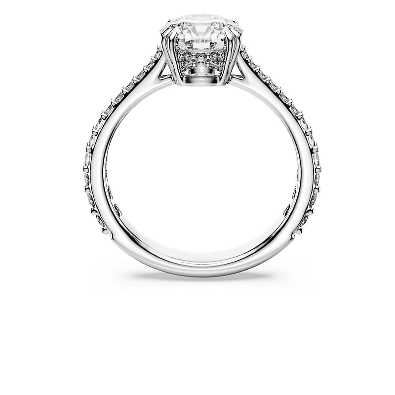 Stilla cocktail ring, Round cut, Pavé, White