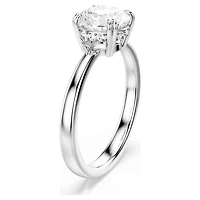 Stilla cocktail ring, Round cut, White, Silver-tone finish by SWAROVSKI