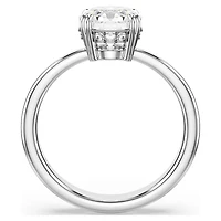 Stilla cocktail ring, Round cut, White, Silver-tone finish by SWAROVSKI