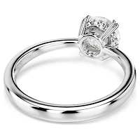 Stilla cocktail ring, Round cut, White, Silver-tone finish by SWAROVSKI