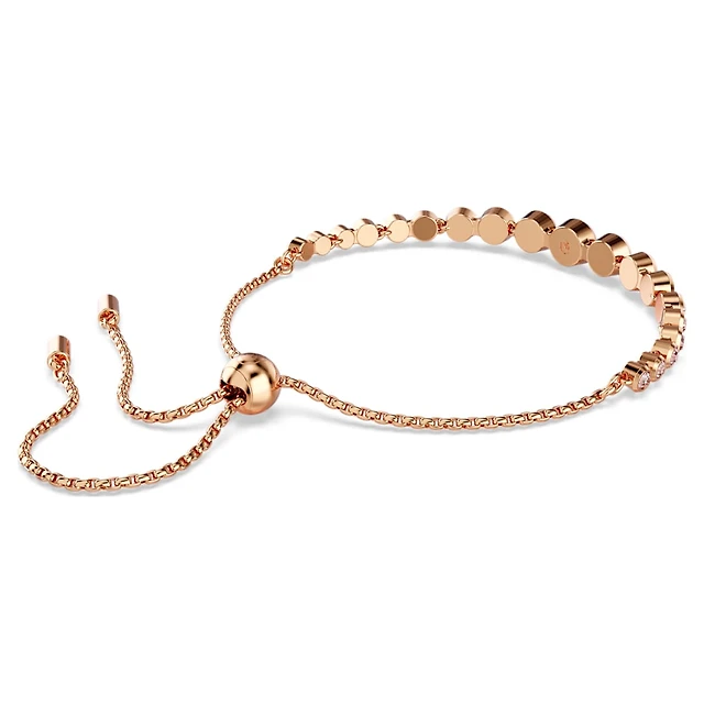 Swarovski Imber Tennis bracelet, Mixed round cuts, Pink, Rose gold