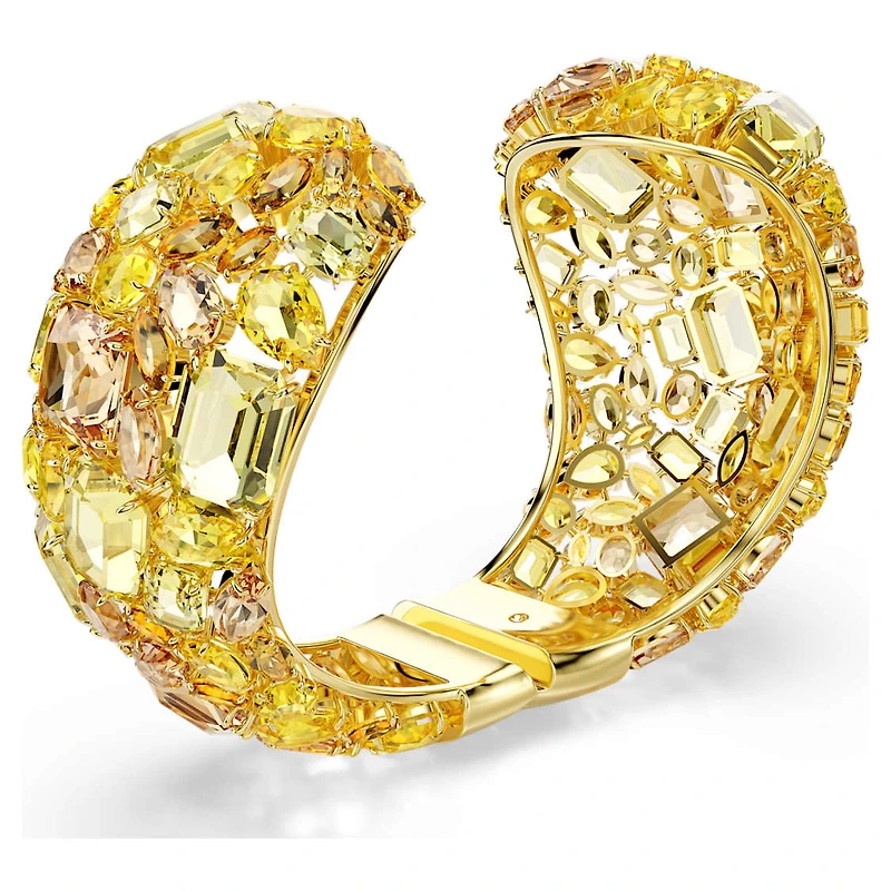 Gema cuff, Yellow, Gold-tone plated by SWAROVSKI