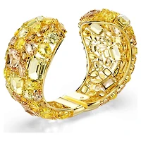 Gema cuff, Yellow, Gold-tone plated by SWAROVSKI