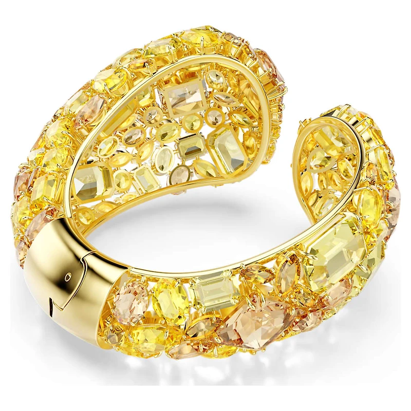 Gema cuff, Yellow, Gold-tone plated by SWAROVSKI