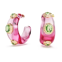 Dulcis hoop earrings, Mixed cuts, Multicoloured, Gold-tone plated by SWAROVSKI