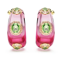 Dulcis hoop earrings, Mixed cuts, Multicoloured, Gold-tone plated by SWAROVSKI