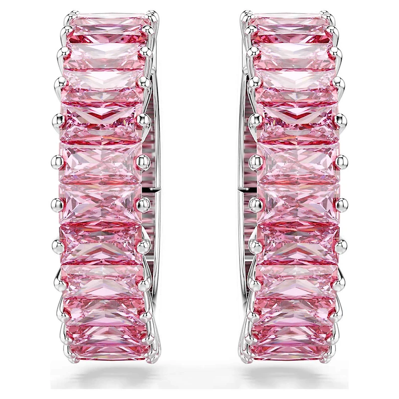 Matrix ear cuffs, Baguette cut, Rhodium plated by SWAROVSKI