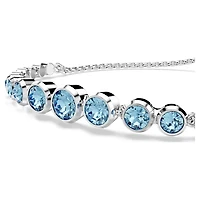 Imber bracelet, Mixed round cuts, Blue, Rhodium plated by SWAROVSKI