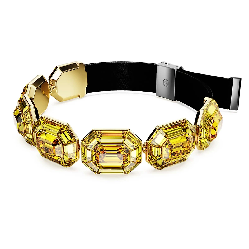 Lucent Choker, Octagon shape, Yellow, Gold-tone plated by SWAROVSKI