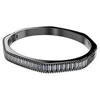 Matrix bangle, Baguette cut, Octagon shape, Gray, Ruthenium plated by SWAROVSKI