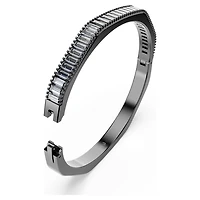 Matrix bangle, Baguette cut, Octagon shape, Grey, Ruthenium plated by SWAROVSKI