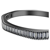 Matrix bangle, Baguette cut, Octagon shape, Grey, Ruthenium plated by SWAROVSKI