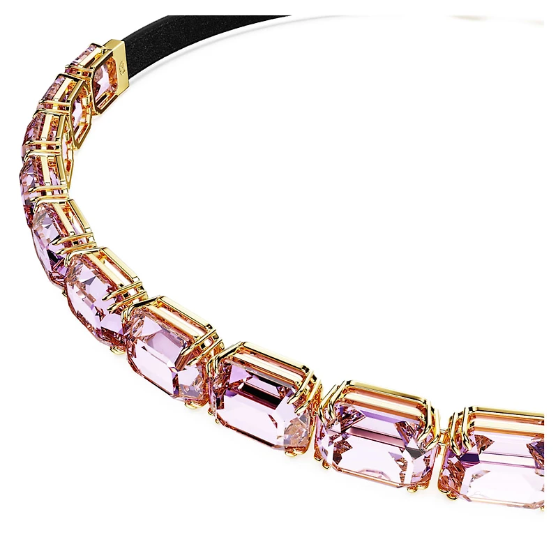 Millenia choker, Octagon cut, Purple, Gold-tone plated by SWAROVSKI