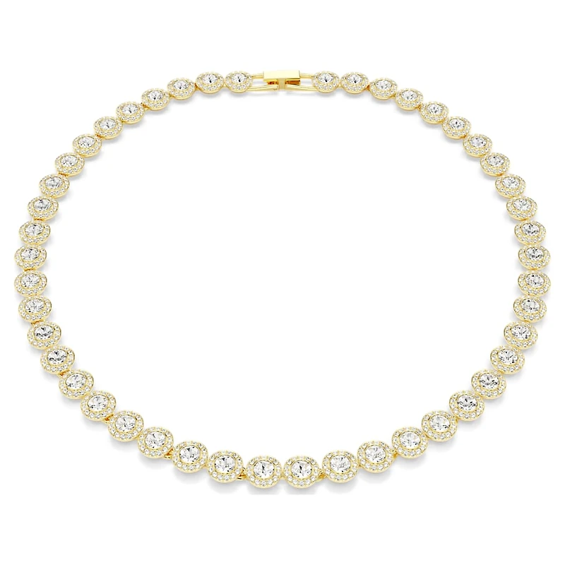 Una Angelic necklace, Round cut, White, Gold-tone plated by SWAROVSKI