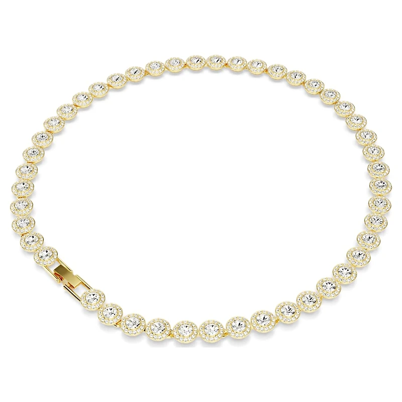 Una Angelic necklace, Round cut, White, Gold-tone plated by SWAROVSKI