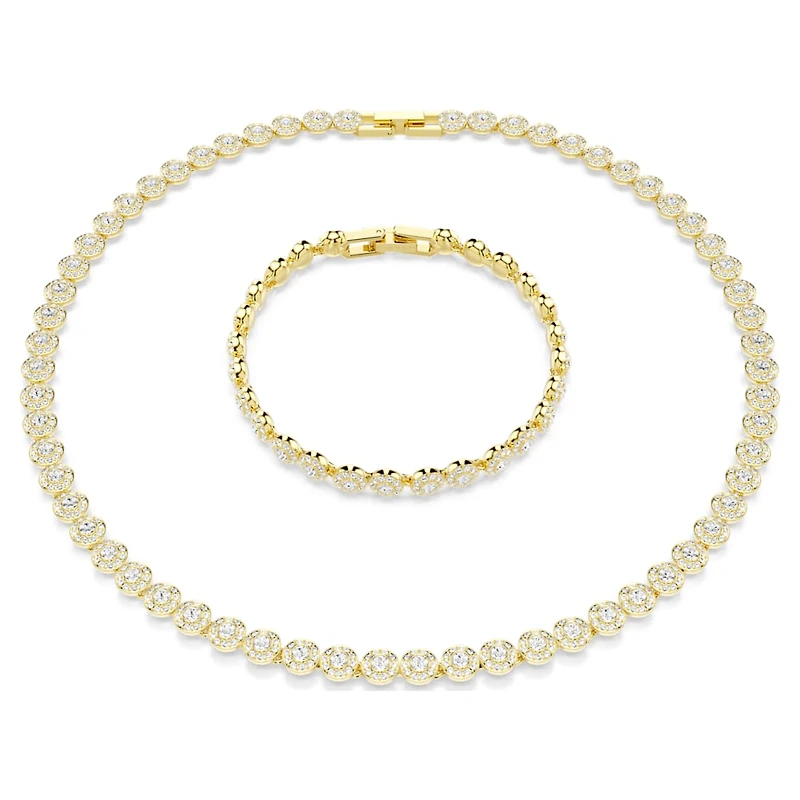 Una Angelic set, Round cut, White, Gold-tone plated by SWAROVSKI