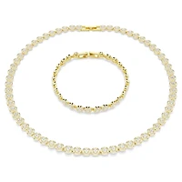 Una Angelic set, Round cut, White, Gold-tone plated by SWAROVSKI