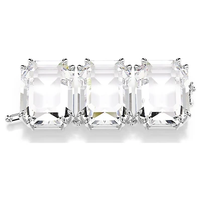 Millenia extender, Octagon cut, White, Rhodium plated by SWAROVSKI