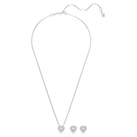 Ariana Grande x Swarovski set, Mixed cuts, Heart, White, Rhodium plated by SWAROVSKI