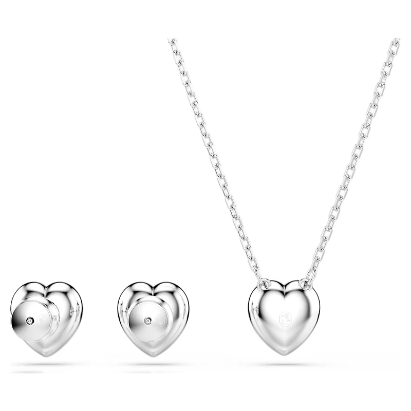 Ariana Grande x Swarovski set, Mixed cuts, Heart, White, Rhodium plated by SWAROVSKI