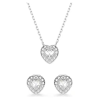 Ariana Grande x Swarovski set, Mixed cuts, Heart, White, Rhodium plated by SWAROVSKI