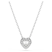 Ariana Grande x Swarovski pendant, Mixed cuts, Heart, White, Rhodium plated by SWAROVSKI
