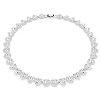 Ariana Grande x Swarovski necklace, Mixed cuts, Heart, White, Rhodium plated by SWAROVSKI