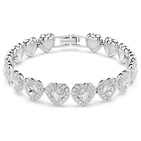 Ariana Grande x Swarovski Tennis bracelet, Mixed cuts, Heart, White, Rhodium plated by SWAROVSKI
